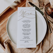 Romantic Gold en Black Calligraphy Wedding Menu Kaart