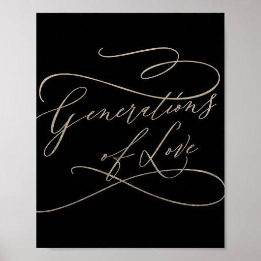 Romantic Gold en Black Generations of Love Poster (Voorkant)