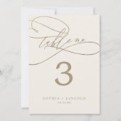 Romantic Gold en ivoor 5x7"-tabelnummer Kaart (Voorkant)