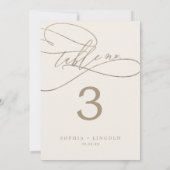 Romantic Gold en ivoor 5x7"-tabelnummer Kaart (Achterkant)