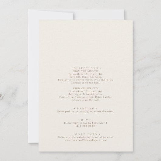 Romantic Gold en ivoren Afstuderen Kaart (Achterkant)