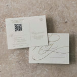 Romantic Gold en Ivory QR Code Menu Keuze RSVP<br><div class="desc">Dit romantische goud en ivoor QR het menukeus van de Code RSVP briefkaart is perfect voor een eenvoudige bruiloft. Het moderne klassieke ontwerp is voorzien van fancy draden en grillen met prachtige elegante handgeschreven faux champagne Gold folie-typografie. Dit briefkaart van de trouwreactie vraagt gasten gemakkelijk online aan RSVP door uw...</div>