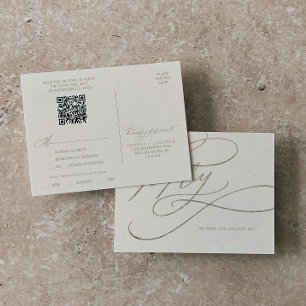 Romantic Gold en Ivory QR Code Menu Keuze RSVP