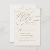 Romantic Gold- en Ivory Song Request RSVP-kaart RSVP Kaartje (Voorkant)