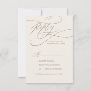 Romantic Gold- en Ivory Song Request RSVP-kaart RSVP Kaartje