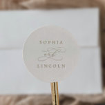 Romantic Gold en Ivory Wedding Envelope zegels<br><div class="desc">Deze romantische gouden en ivoren trouwenvelopzegels zijn perfect voor een eenvoudige bruiloft. Het moderne klassieke ontwerp is voorzien van fancy draden en grillen met prachtige elegante handgeschreven faux champagne Gold folie-typografie. Pas het etiket aan met de namen van de bruid en de bruidegom. Opmerking: dit ontwerp is niet voorzien van...</div>
