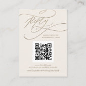 Romantic Gold- en Ivory Wedding QR-code RSVP Informatiekaartje (Voorkant)
