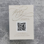 Romantic Gold- en Ivory Wedding QR-code RSVP Informatiekaartje<br><div class="desc">Deze romantische gouden en ivoorbruiloft QR-code RSVP omhullingskaart is perfect voor een eenvoudige bruiloft. Het moderne klassieke ontwerp is voorzien van fancy zwellingen en grillen met prachtige elegante handgeschreven faux champagne Gold-typografie.</div>