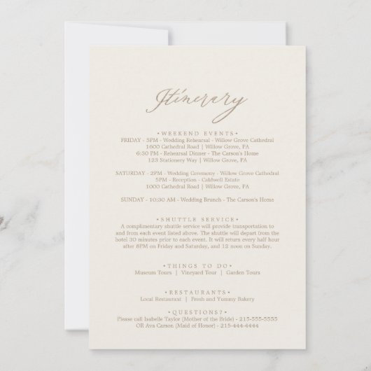 Romantic Gold en Ivory Welkome rondleiding (Achterkant)