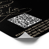 Romantic Gold- en zwarte QR-code Vang de liefde P Poster (Hoek)