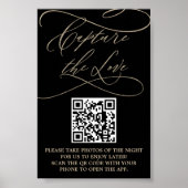 Romantic Gold- en zwarte QR-code Vang de liefde P Poster (Voorkant)