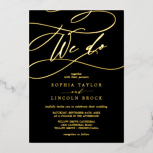 Romantic Gold Foil   Black Flourish we do Wedding Folie Uitnodiging