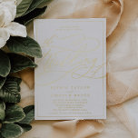 Romantic Gold Foil Calligrafie | Lijst bruiloft Folie Uitnodiging<br><div class="desc">Deze romantische gouden folie kalligrafie lijst trouwuitnodiging is perfect voor een eenvoudige bruiloft. Het moderne klassieke ontwerp is voorzien van fancy draden en grillen met prachtige elegante gouden folie met handschrift gestempelde typografie en een formeel lijst van de folie.</div>