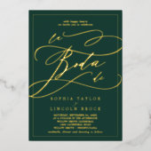 Romantic Gold Foil | Emerald Lijst La Boda de Folie Uitnodiging (Voorkant)