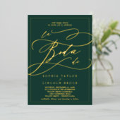 Romantic Gold Foil | Emerald Lijst La Boda de Folie Uitnodiging (Staand Voorkant)
