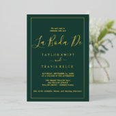 Romantic Gold Foil | Emerald Lijst La Boda de Folie Uitnodiging (Staand Voorkant)