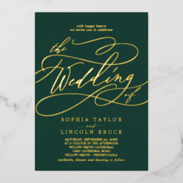 Romantic Gold Foil | Emerald The Wedding of Folie Uitnodiging