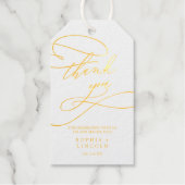 Romantic Gold Foil Flourish Bedankt voor je plezie Cadeaulabels (Voorkant)