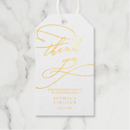 Romantic Gold Foil Flourish Bedankt voor je plezie Cadeaulabels