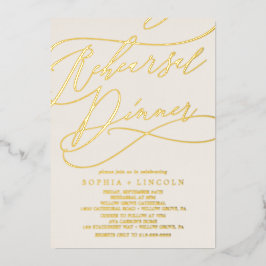 Romantic Gold Foil | Ivory Rehearsal Dinner Folie Uitnodiging