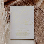 Romantic Gold Foil | Ivory Vrijgezellenfeest Folie Uitnodiging<br><div class="desc">Deze romantische uitnodiging tot folie van ivoor vrijgezellenfeest folie is perfect voor een eenvoudige trouwdouche. Het moderne klassieke ontwerp is voorzien van fancy draden en grillen met een prachtige elegante folie van goud met briefjes op een ivoorcrèmeachtergrond.</div>