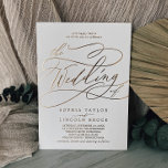 Romantic Gold Foil | Ivory vult het huwelijk van Folie Uitnodiging<br><div class="desc">Deze romantische gouden folie ivoor bloeit de huwelijksuitnodiging perfect voor een eenvoudige bruiloft. Het moderne klassieke ontwerp is voorzien van fancy draden en grillen met een prachtige elegante folie van goud met briefjes op een ivoorcrèmeachtergrond.</div>