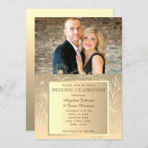 Romantic Gold Foil Photo Wedding