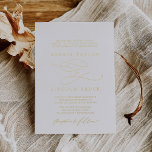 Romantic Gold Foil Vlurish Formal Wedding Folie Uitnodiging<br><div class="desc">Deze romantische goudfolie bloeit de officiële huwelijksuitnodiging.. is perfect voor een eenvoudige bruiloft. Het moderne klassieke ontwerp is voorzien van fancy draden en grillen met prachtige elegante,  met de hand geschreven gouden folie onder druk van typografie.</div>