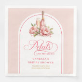 Romantic Gold Frame Petals and Prosecco Napkins Servet (Voorkant)