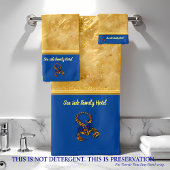 Romantic Gold-giftige schorpioen met blauw Bad Handdoek