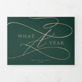 Romantic Gold Green over een jaar multi-foto Drieluik Wenskaart (Cover)