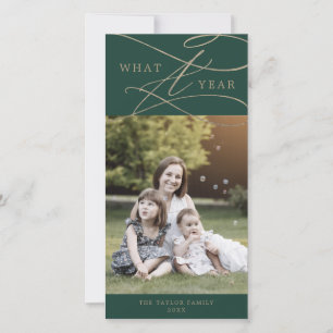 Romantic Gold Green over een jaar nieuws uit de fo Feestdagenkaart