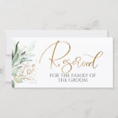 Romantic Gold Greenery White Wedding Reserved Sign (Voorkant)