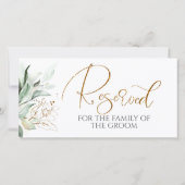 Romantic Gold Greenery White Wedding Reserved Sign (Achterkant)