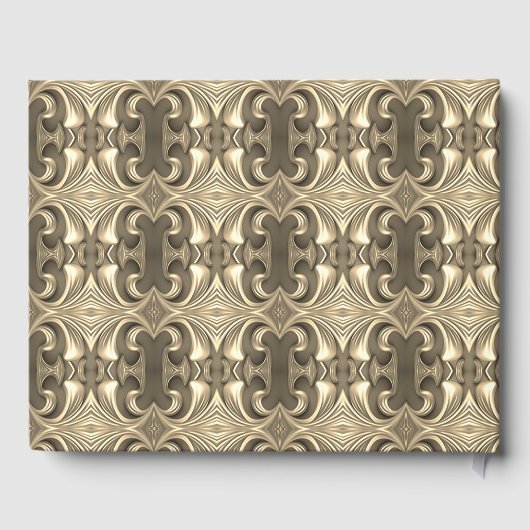 Romantic Gold Heart Satin Bow Gastenboek (Achterkant)