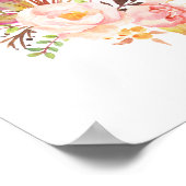 Romantic Gold Lijst Blush Floral Seating Chart Poster (Hoek)