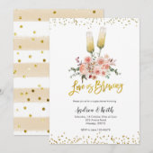 Romantic Gold Love is Brouwerij Couple Shower Kaart (Voorkant / Achterkant)