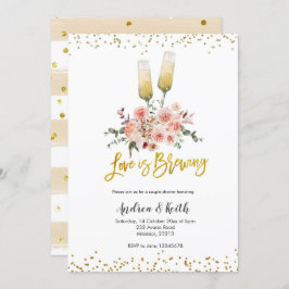 Romantic Gold Love is Brouwerij Couple Shower Kaart