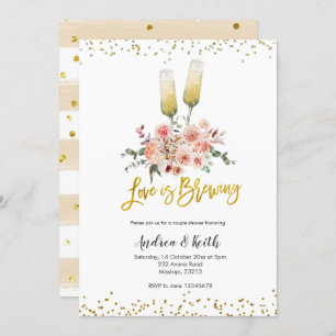 Romantic Gold Love is Brouwerij Couple Shower Kaart