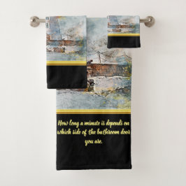 Romantic Gold met oude zeemansvuurtoren Bad Handdoek