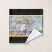 Romantic Gold met oude zeemansvuurtoren Bad Handdoek (Wasdoekje)
