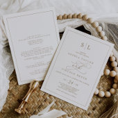 Romantic Gold Monogram dubbelzijdig huwelijk Kaart