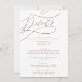 Romantic Gold Monogram voor en achter bruiloft Kaart (Achterkant)