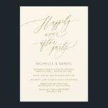 Romantic Gold Script, Wedding Elopement Kaart<br><div class="desc">Nodig uw gasten met dit Perfecte moderne romantische manuscript de Ontvanging van de Weddenschappen/de partij uit viert Uitnodigingskaart (de titel van de Kaart: Gelukkig altijd na het feest),  in Gold font color.. Voeg je feestgegevens toe in het bijbehorende lettertype/de bijbehorende lettertekens.
#TeeshaDerrick</div>