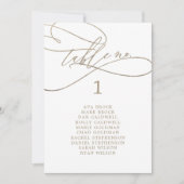Romantic Gold Table Number Seating Chart Kaart (Voorkant)