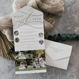 Romantic Gold wat een jaar lang een multi-fotofees All In One Uitnodiging