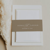 Romantic Gold & White Calligraphy Flourish Wedding Uitnodigingen Wikkel