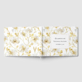 Romantic Gold White Floral Wedding Gastenboek (Volledig)