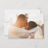 Romantic Golden Brown Photo Wedding Bedankkaart (Voorkant)