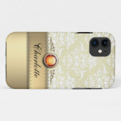 Romantic Golden Damask Patroon aanpasbaar Case-Mate iPhone Case (Achterkant (horizontaal))